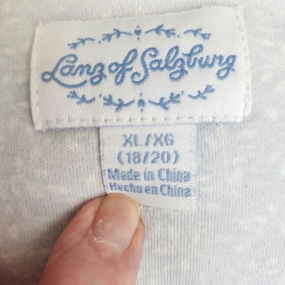 Lanz of Salzburg Traditional Nightgown-XL-Light Blue-Floral OAP-Grandmacore-Cozy - Picture 11 of 12